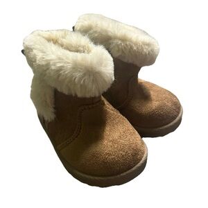 Toddler Girl Wonder Nation Chestnut Brown Boots Faux Fur Size 3 Winter